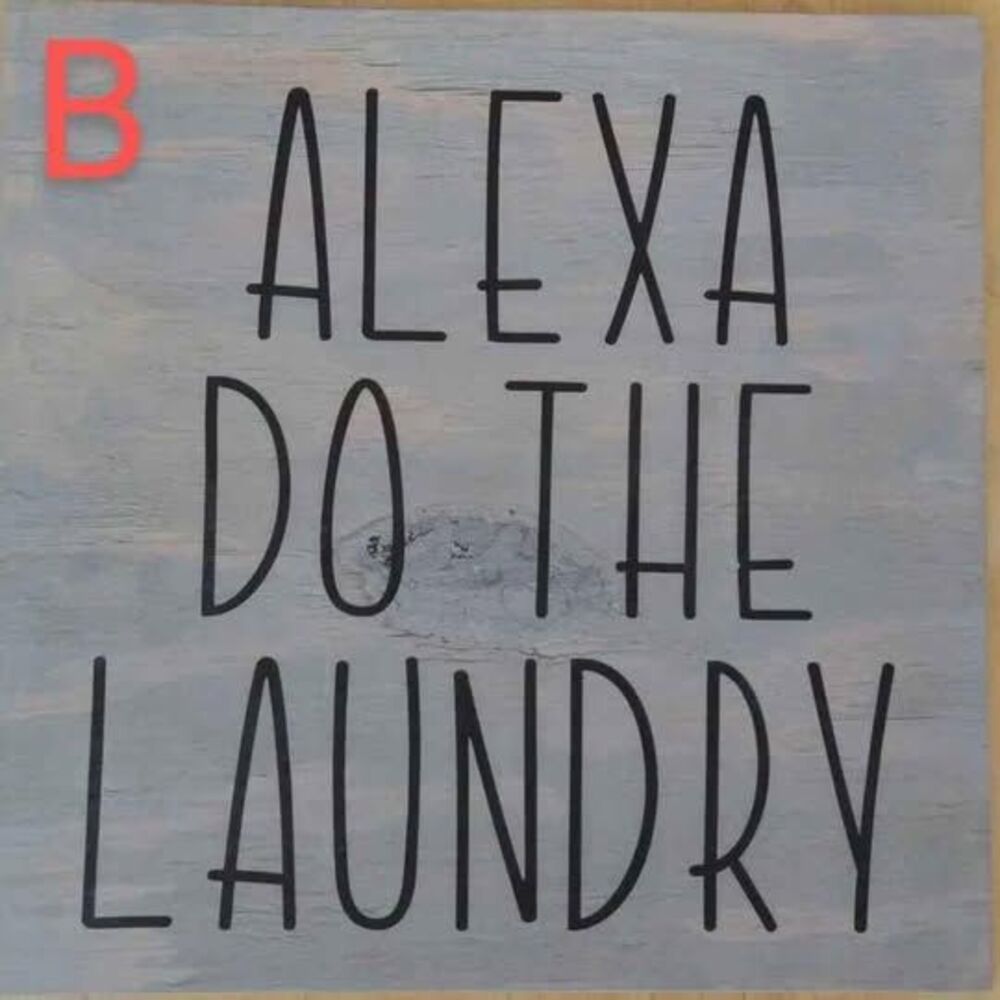 NEW ALEXA do the LAUNDRY 12"x12" distressed gray wooden signs farmhouse homemade